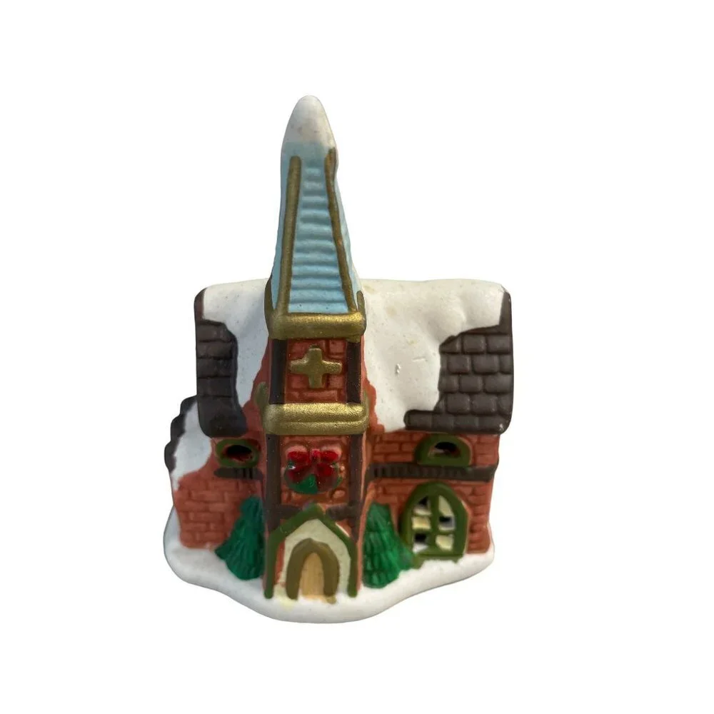 Miniature Christmas Holiday Village‎ Shop Ceramic Church Cathedral